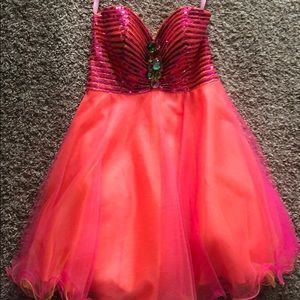 Orange and Pink Formal Dress